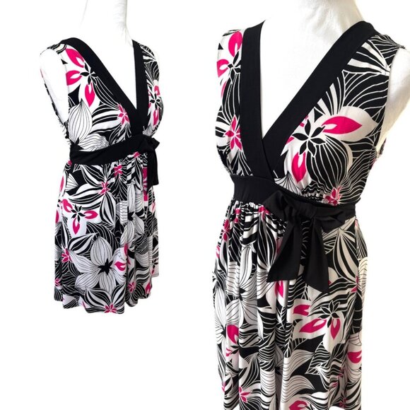 Y2K VINTAGE RUBY ROX BABY DOLL WRAP BOW TIE FLORAL DRESS M/L - Picture 3 of 4